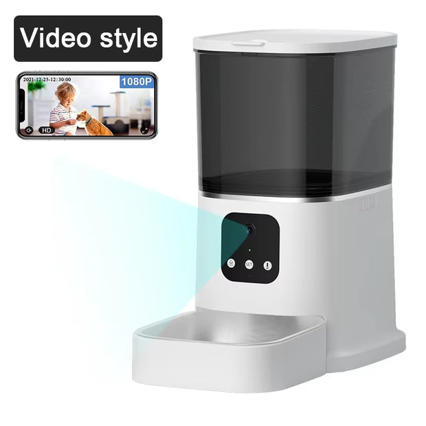 6L Cat Feeder Video Camera Smart Timing Pet Feeder for Cats Dog Wifi APP Intelligent Dry Autom Food Dispenser with Voice Recorde