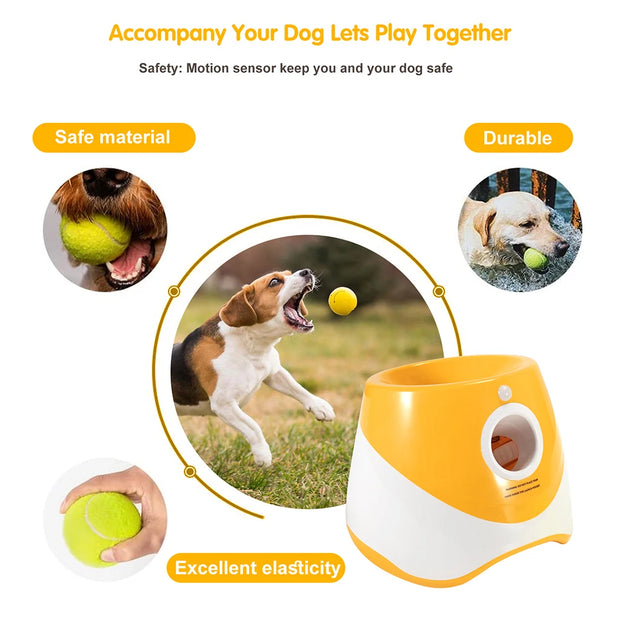 Ball Launcher Toy for Dogs Pet Products Dog Toys Keep Healthy Automatic Throw Pet 3 Distances Settings for Indoor Outdoor Play