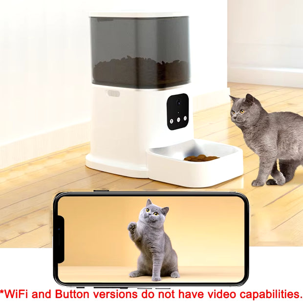 6L Cat Feeder Video Camera Smart Timing Pet Feeder for Cats Dog Wifi APP Intelligent Dry Autom Food Dispenser with Voice Recorde