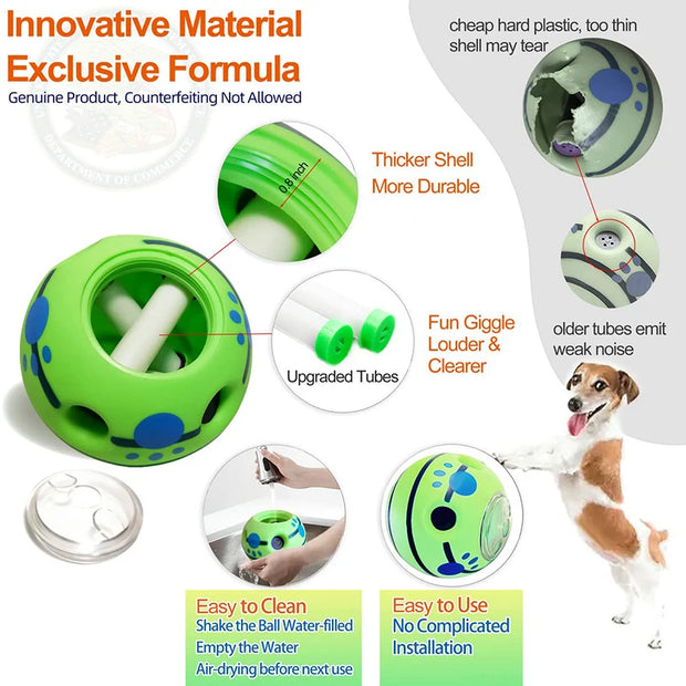 Interactive Dog Toys Food Dispensing Treat Pet Giggle Ball Safe Dog Squeaky Puppy Puzzle Toy for Small Medium Large Dog