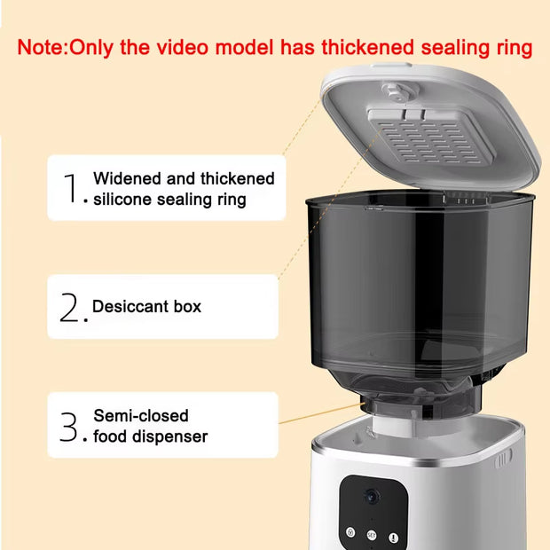 6L Cat Feeder Video Camera Smart Timing Pet Feeder for Cats Dog Wifi APP Intelligent Dry Autom Food Dispenser with Voice Recorde