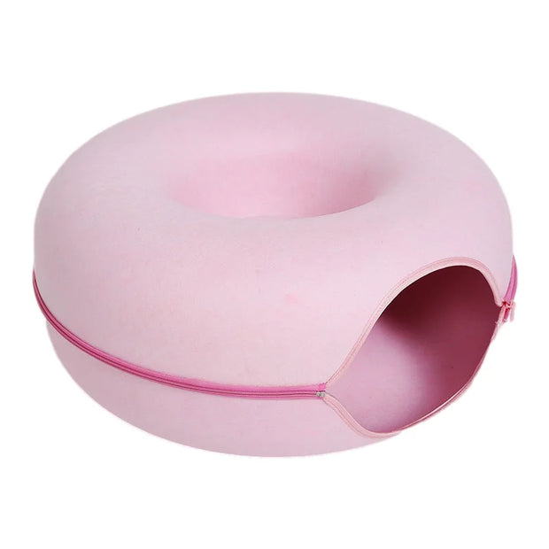 Donut Cat Bed for 2 Cats Pet Cat Tunnel Toys