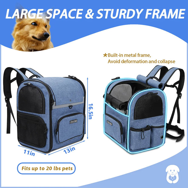 Dog Carrier Bag Pet Double Shoulder Backpack