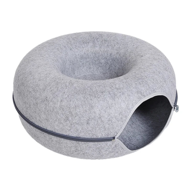 Donut Cat Bed for 2 Cats Pet Cat Tunnel Toys