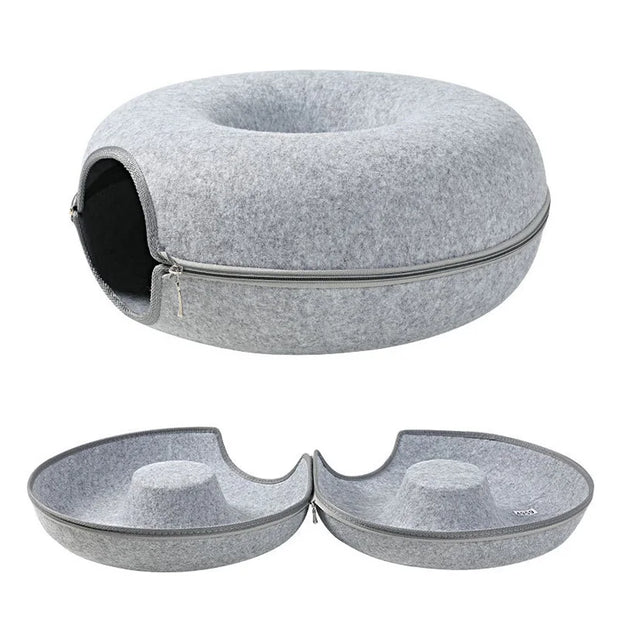 Donut Cat Bed for 2 Cats Pet Cat Tunnel Toys