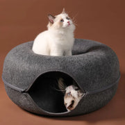 Donut Cat Bed for 2 Cats Pet Cat Tunnel Toys